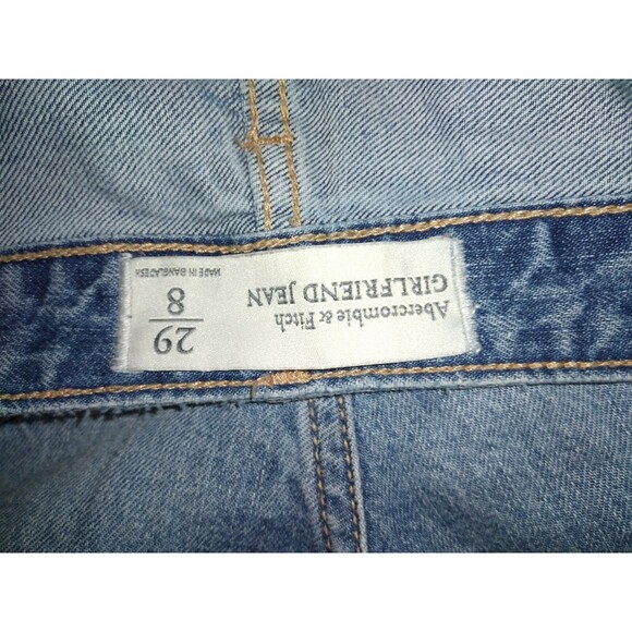Abercrombie & Fitch Girlfriend Jeans Size 8 Embroidered Distressed - Picture 10 of 11